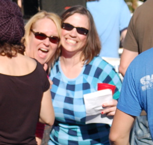 Val and Me Before We Entered the Toilet Plunger Relay Race