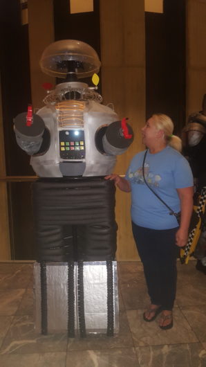 Visiting with Robbie the Robot.