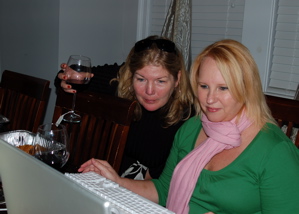 Lisa and I Checking Out the Action Online